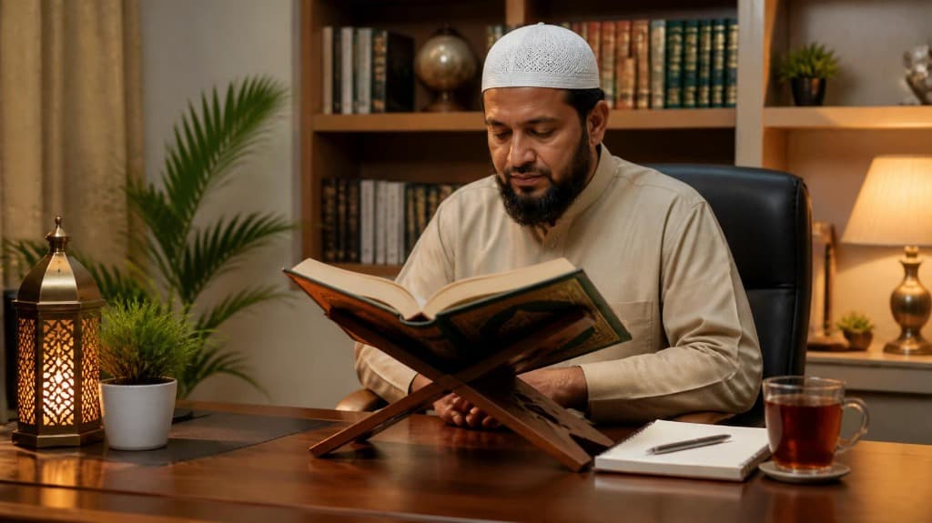 Silicon Valley tech professional balancing work and family Quran time