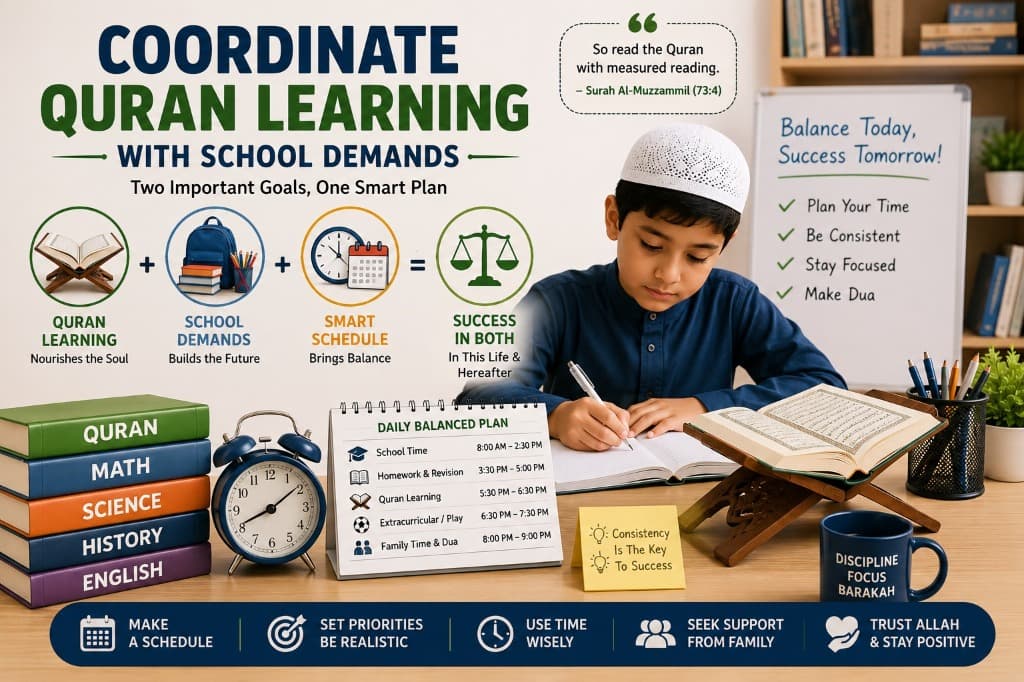 Coordinate Quran Learning With School Demands - Two Important Goals, One Smart Plan with Daily Balanced Plan schedule